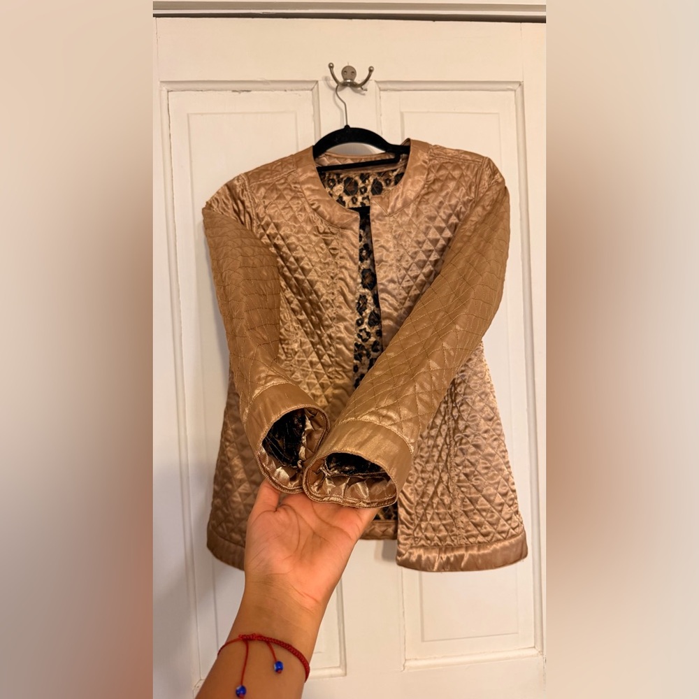 Chico's Leopard Print Quilted Blazer - Picture 13 of 14